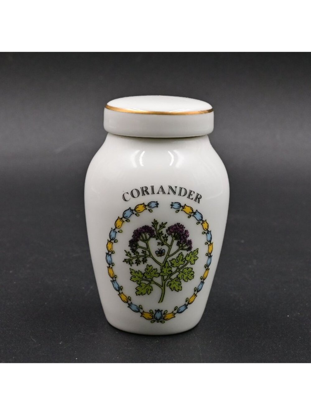 Franklin Mint Gloria Concepts Coriander Spice Jar 1985 Fine Porcelain Lid